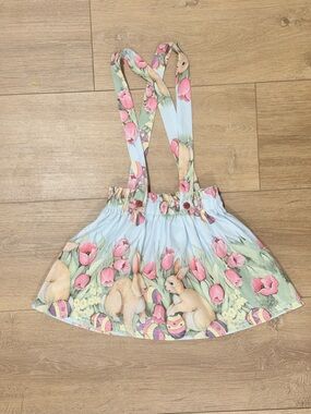 🎀 3/$30🎀 Boutique Style Easter Bunny Suspender Skirt 2T 3T